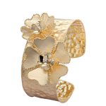 Golden Petal Hammered Cuff